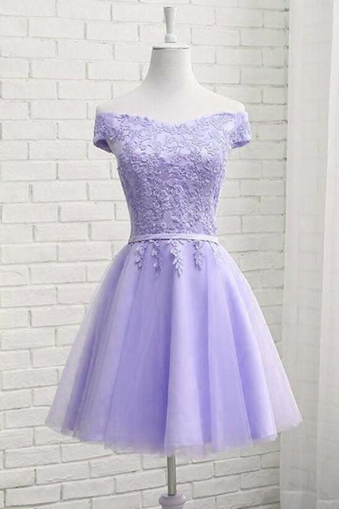 short purple prom dresses